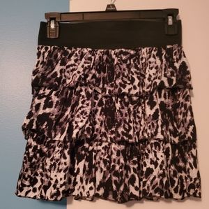 Leopard print ruffle skirt